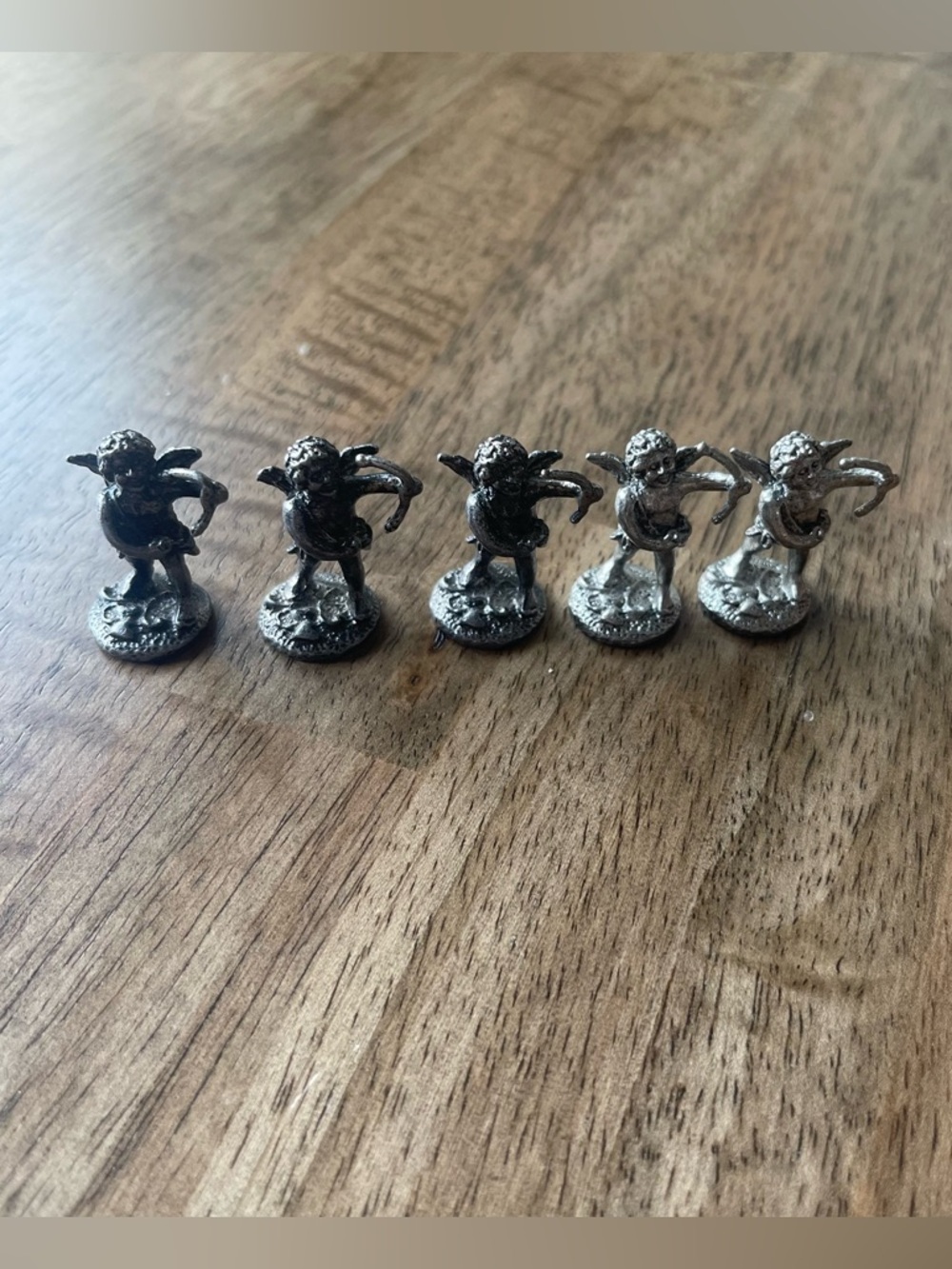 Vintage 1982 Metzke Pewter Miniature Cupid Figurines Lot Of 5